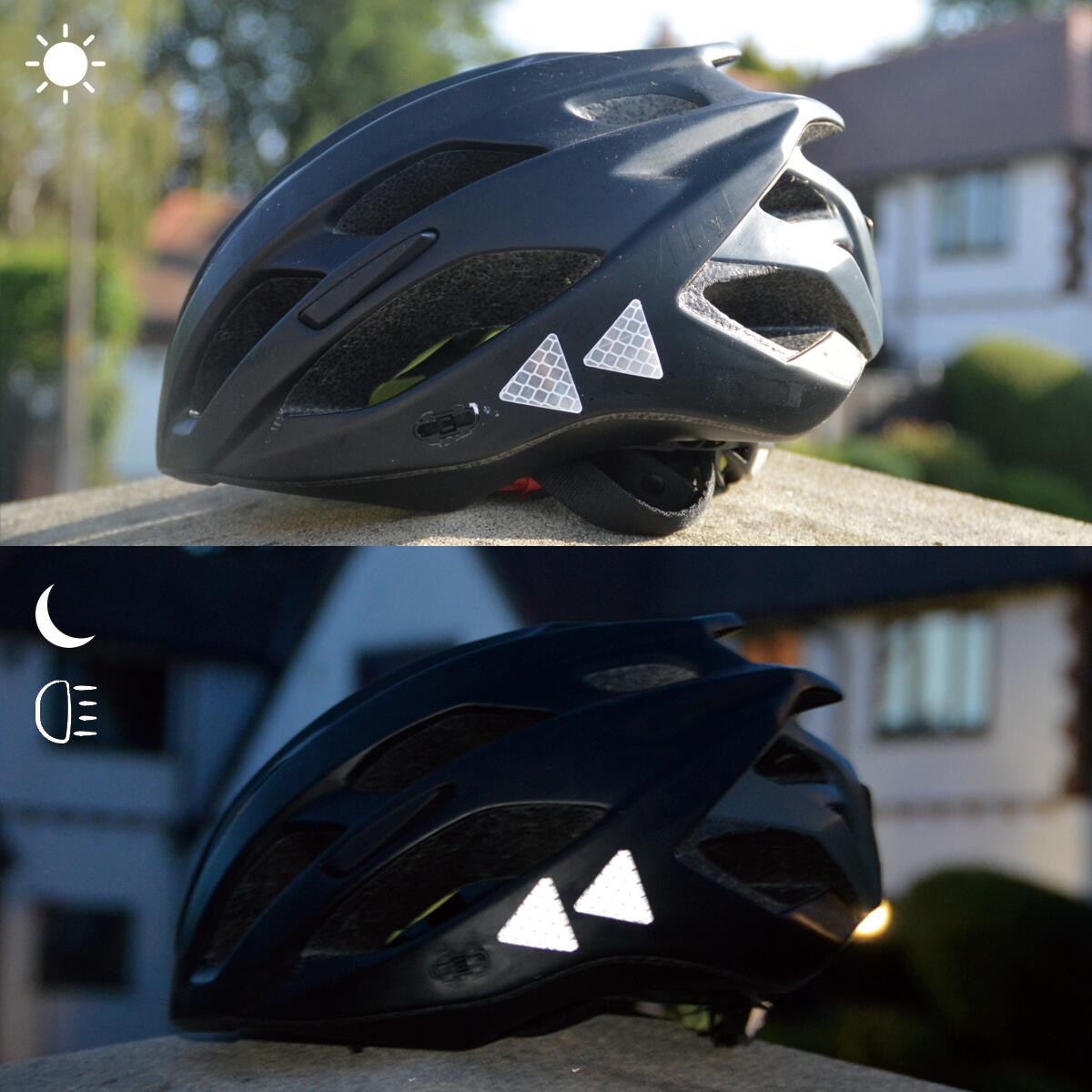 Salzmann Pegatinas reflectantes 3M – Adhesivos suaves para mochilas,  bicicletas, cascos, cochecitos, etc. – Fabricado con material reflectante 3M