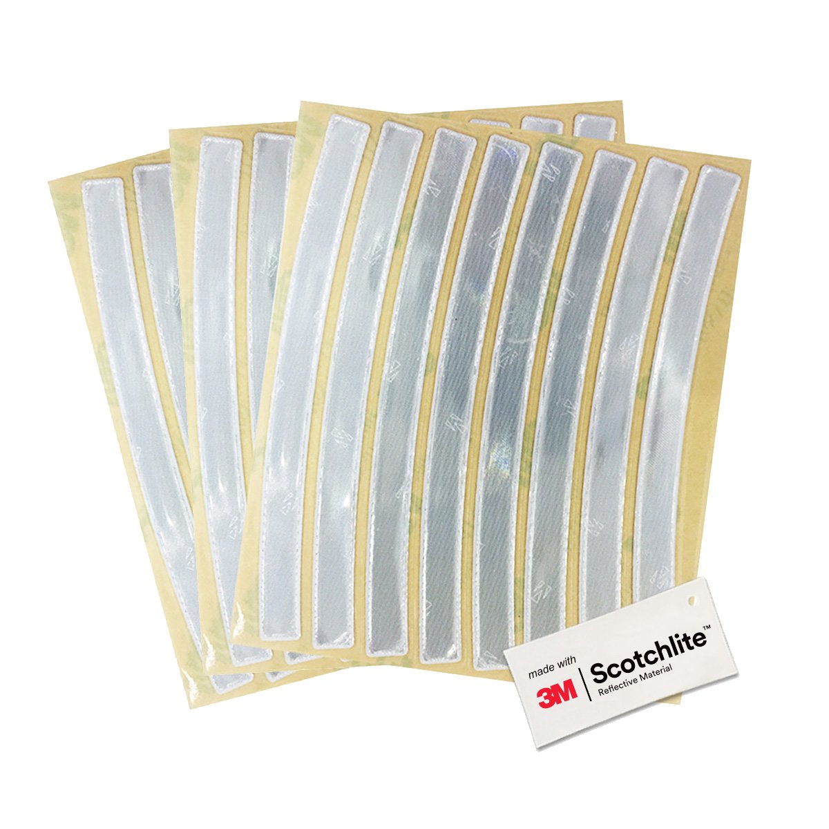 3 sheets of White reflective strip stickers