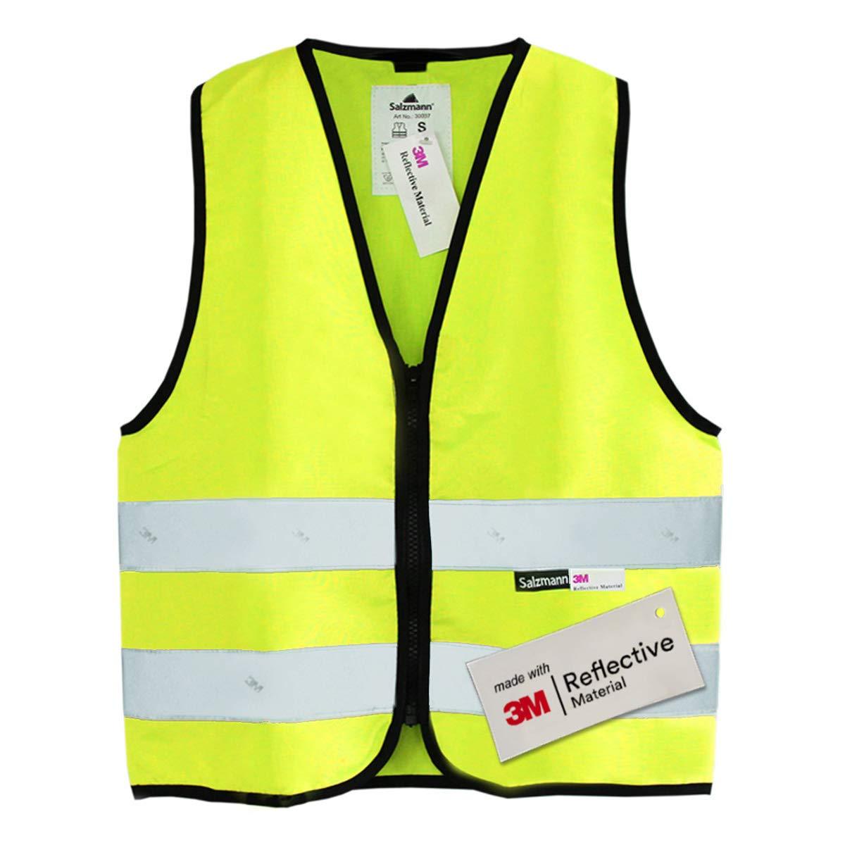 Yellow high visibility vest with reflective stips