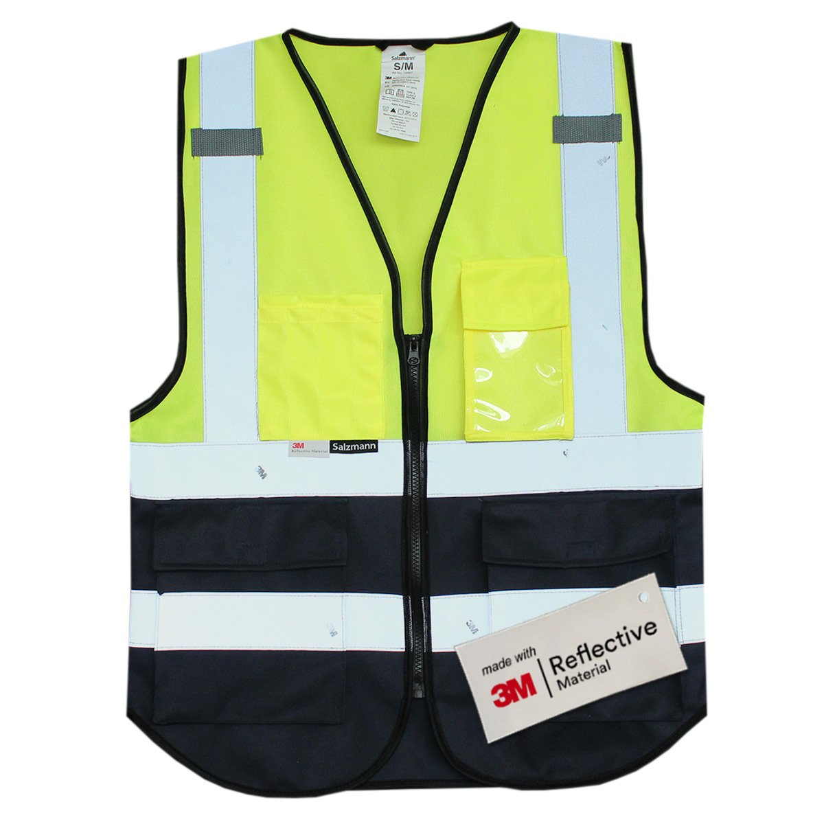 Front of Yellow and Navy high vis vest 
